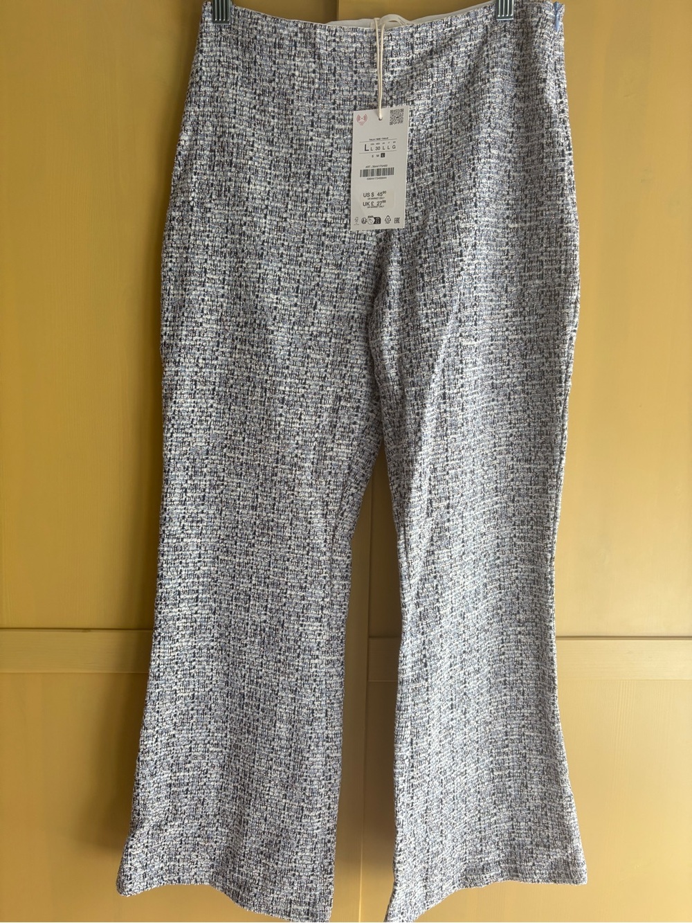 Zara Gray Tweed Straight Leg Pants